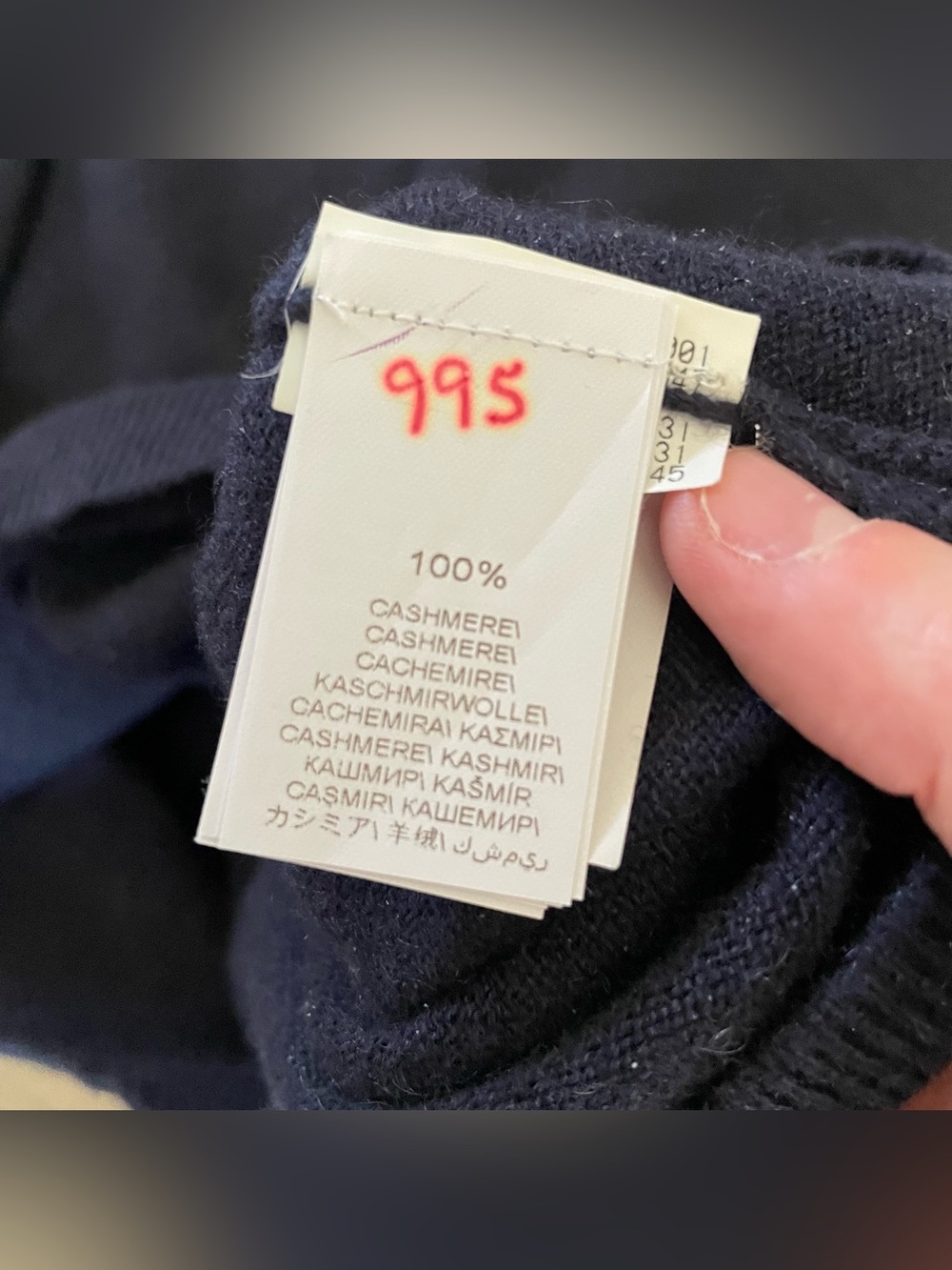 Brunello Cucinelli 100% Cashmere Navy V-Neck Sweater large - Picture 4 of 6